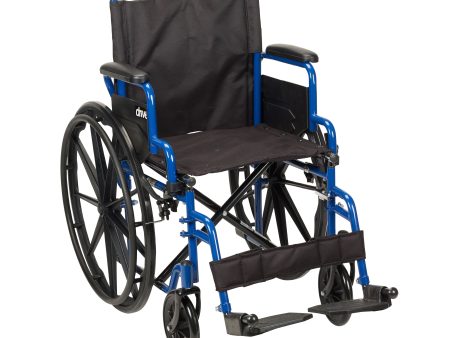 Blue Streak Wheelchair with Flip Back Desk Arms, Swing Away Footrests, 16  Seat For Discount