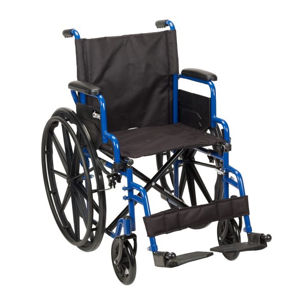 Blue Streak Wheelchair with Flip Back Desk Arms, Swing Away Footrests, 18  Seat Online Hot Sale