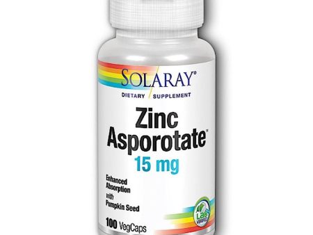 Solaray Zinc Asporotate 15mg 100 Capsules Hot on Sale