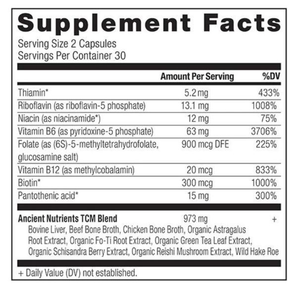 Ancient Nutrition Ancient Nutrients B-Complex 60 Capsules Cheap