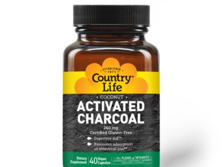 Country Life Activated Charcoal Coconut 260mg 40 Veg Caps Sale